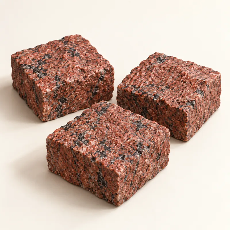Колотая брусчатка из гранита Multicolor Red