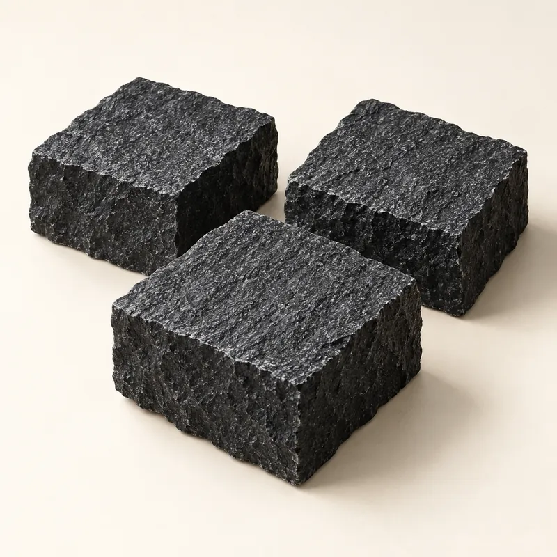 Колотая брусчатка из гранита Shanxi Black (China Absolute Black)