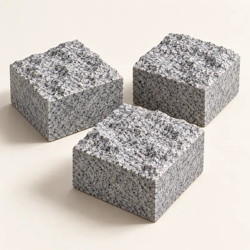 Пилено-колотая брусчатка из гранита G633 «Padang Grey»